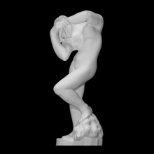 voce meditazione scansione figura scultura donna rodin gesso astratto 3d print model - Mito3D