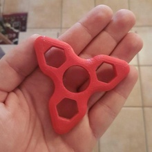 triangular fidget spinner toys & games bearing nut triangle 3d print model - Mito3D