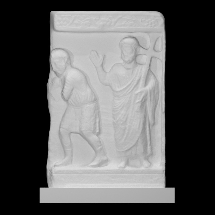 fragmento pseudo sarcófago Varredura escultura mármore Constantinopla 3D print model - Mito3D