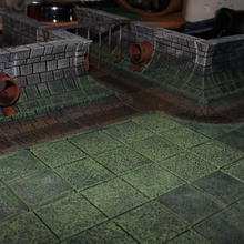 openforge sewer pipe wall tabletop miniatures rpg terrain dungeon dnd pathfinder tiles 3d print model - Mito3D