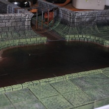 openforge sewer deep pool tabletop miniatures rpg terrain dungeon dnd pathfinder tiles 3d print model - Mito3D