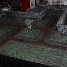 openforge sewer tee sluice tabletop miniatures rpg terrain dungeon dnd pathfinder tiles 3d print model - Mito3D