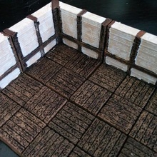 openforge edge tudor corner deprecated tabletop miniatures rpg terrain dungeon dnd pathfinder tiles 3d print model - Mito3D