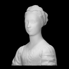 retrato busto joven mujer princesa Urbino escanear imprimible cara niña cabeza escultura estatua caliza Italia 3d print model - Mito3D