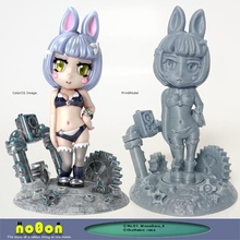 rabbits live moon no0on no01 ver11 fan art anime cartoon cute figure 3d print model - Mito3D