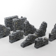 openlock ruined columns & locking walls tabletop miniatures rpg terrain tile openforge dungeon dnd pathfinder tiles 3d print model - Mito3D