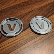 fortnite v-bucks coin variants fan art 3d print model - Mito3D