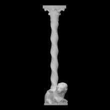 lions twisted columns bud-capitals scan column lion pillar sculpture marble limestone fragment 3d print model - Mito3D