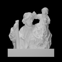 st Christopher taramak büst heykel çocuk kireçtaşı melek dini aziz İsa mübarek 3d print model - Mito3D