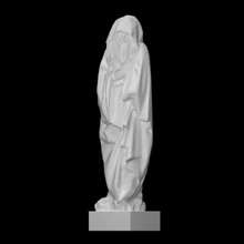 luto Virgen crucifixión escanear figura escultura estatua madera María 3d print model - Mito3D