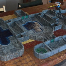 openforge cell wall tabletop miniatures rpg terrain dungeon dnd pathfinder tiles 3d print model - Mito3D
