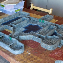 openforge wall pool tiles tabletop miniatures rpg terrain dungeon dnd pathfinder 3d print model - Mito3D
