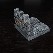 openforge crenelated wall tabletop miniatures rpg terrain dungeon dnd pathfinder tiles 3d print model - Mito3D