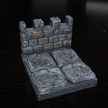 openforge edge crenelated wall tabletop miniatures rpg terrain dungeon dnd pathfinder tiles 3d print model - Mito3D