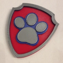 paw patrol badge multi color fan art dog pa 3d print model - Mito3D