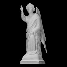 angel annunciation scan figure sculpture statue wings wood italy painted 3d print model - Mito3D