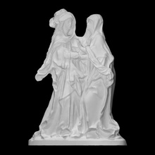 vergine st Elisabetta visitazione scansione figura scultura legna donne religioso Maria incinta santo gruppo 3d print model - Mito3D