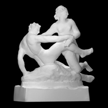 satyr nymph scan figure man sculpture woman marble couple combat erotic sexual symplegma 3d print model - Mito3D