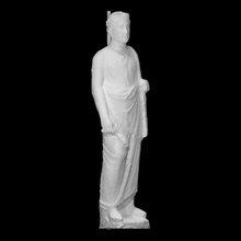 male statue wreath scan body figure man sculpture limestone wrapped 3d print model - Mito3D