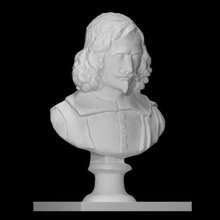 bust nicolas poussin scan face head man portrait rome sculpture marble 3d print model - Mito3D