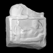 funerary relief scan lion sculpture limestone death grave nikosia 3d print model - Mito3D