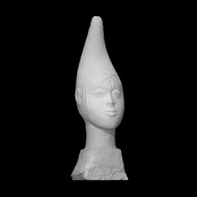 memoriale testa Regina madre iyoba scansione Africa viso metallo Nigeria ritratto scultura donna Benin rame 3d print model - Mito3D