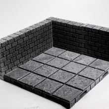 openforge cut-stone openlock long walls tabletop miniatures rpg terrain tile dungeon dnd pathfinder tiles 3d print model - Mito3D