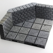 openforge cut-stone openlock angled walls tabletop miniatures rpg stone terrain tile dungeon dnd pathfinder tiles 3d print model - Mito3D
