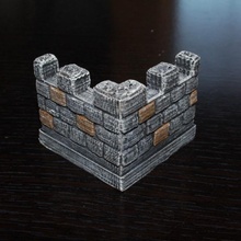 openforge crenelated corner tabletop miniatures rpg terrain dungeon dnd pathfinder tiles 3d print model - Mito3D