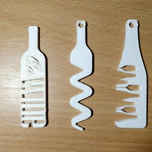 wine keychain fashion & accessories 3d print model - Mito3D