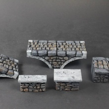 openlock stone bridge set 4 narrow bridges tabletop miniatures rpg terrain tile openforge dungeon dnd pathfinder tiles frostgrave 3d print model - Mito3D
