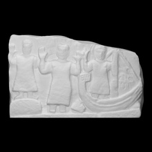 lápide orants barco Varredura Egito calcário religioso alívio 3d print model - Mito3D