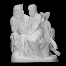 pan comforting psyche scan body girl man sculpture marble figures faun 3d print model - Mito3D