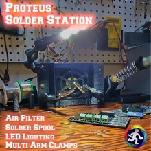 proteus solder station - 80mm fan & garden clip handy tool household workshop clips alligator soldering alligtor 3d print model - Mito3D