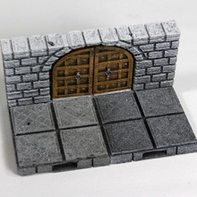 openlock cut-stone arched doors tabletop miniatures rpg terrain tile openforge dungeon dnd pathfinder tiles 3d print model - Mito3D