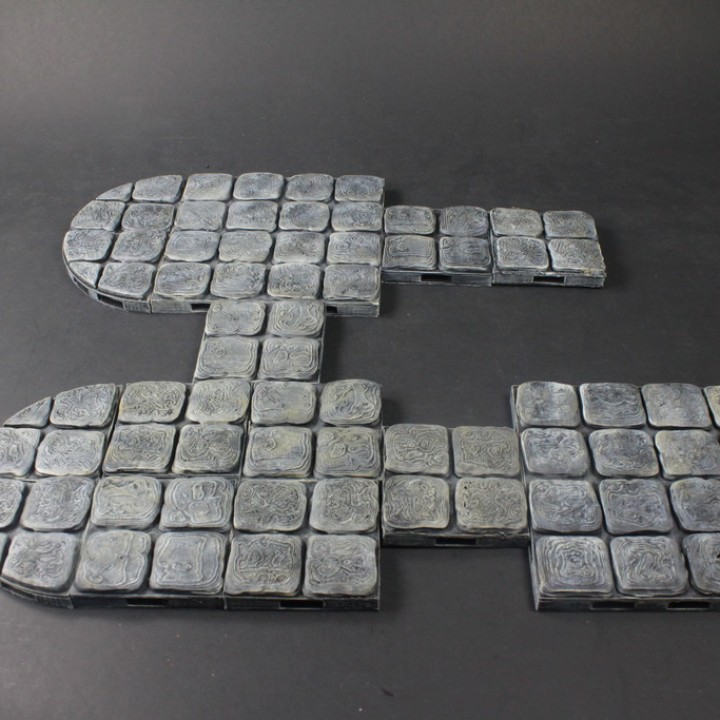 openlock dungeon stone primary floors tabletop miniatures rpg terrain tile openforge dnd pathfinder tiles 3D print model - Mito3D