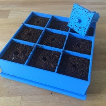 seed germination tray removable base stamp & garden gardening plants 3d print model - Mito3D