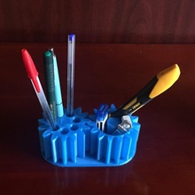 gear pen holder & garden 3d print model - Mito3D