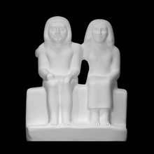 der sendj nefret ka taramak Mısır heykel granit oturmuş grup 3d print model - Mito3D