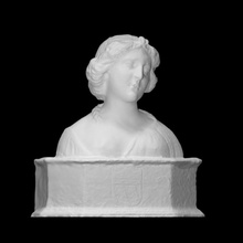 busto joven dama escanear cara niña cabeza retrato escultura mujer mármol 3d print model - Mito3D