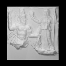 votive relief jupiter dolichenus juno scan sculpture 3d print model - Mito3D