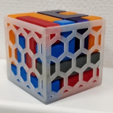 4x4 puzzle cube holder toys & games box container hexagon 3d print model - Mito3D