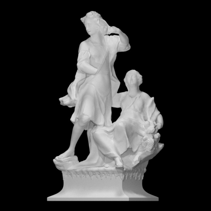 alegori sonbahar taramak heykel rakamlar kumtaşı grup mecazi 3D print model - Mito3D
