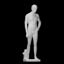 Jeune homme permanent analyse corps figure sculpture statue marbre nu 3d print model - Mito3D