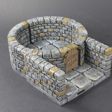 openlock dungeon stone curved interfaces tabletop miniatures rpg terrain tile openforge dnd pathfinder tiles 3d print model - Mito3D