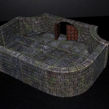 openforge 20 cut stone curved convex floor tabletop miniatures rpg terrain dungeon dnd pathfinder tiles openforge2 3d print model - Mito3D