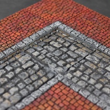 openforge cobblestone streets gutters tabletop miniatures rpg terrain tile dungeon dnd pathfinder tiles frostgrave mordheim openforge2 3d print model - Mito3D