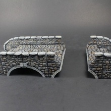 openlock stone bridge set 3 broken tabletop miniatures rpg terrain tile openforge dungeon dnd pathfinder tiles 3d print model - Mito3D