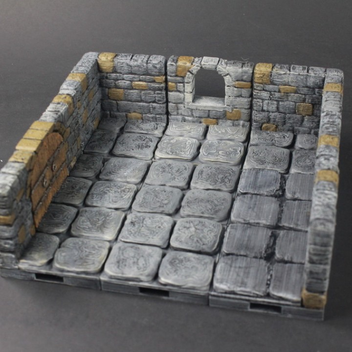 forja 20 calabozo Roca ventanas mesa miniaturas rpg terreno loseta dnd pionero losas openforge2 3D print model - Mito3D