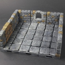 openforge 20 dungeon stone windows tabletop miniatures rpg terrain tile dnd pathfinder tiles openforge2 3d print model - Mito3D